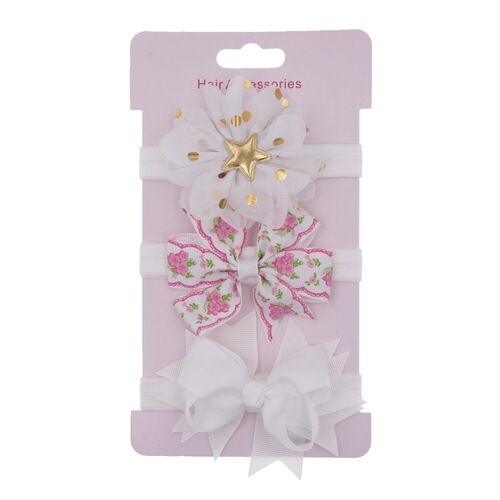 New Fashionable Korean Hair Accessory Headband Children's Simple Solid Color Bow Headband Set Baby Photo Headband