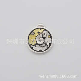 工厂承接银铜真分色电镀分色金银分色饰品吊坠工艺品礼品可定制