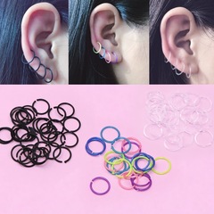 Factory supplies round white black color hypoallergenic sterile stick plastic hoop small earrings earrings earrings