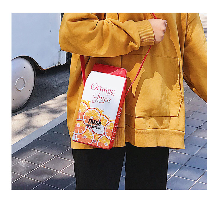 397g Weight Polyester Lining Material Magnetic Buckle Closure Type Single Shoulder Strap Strap Type Square Bag Bags Type Casual, Daily Occasion Pu Leather Material Fruit Pattern All Seasons Season Women'S Gender Cute Style Square Shape Orange, Rose Red Color Small Size Women's Small Pu Leather Square Bag Shoulder Bag 13