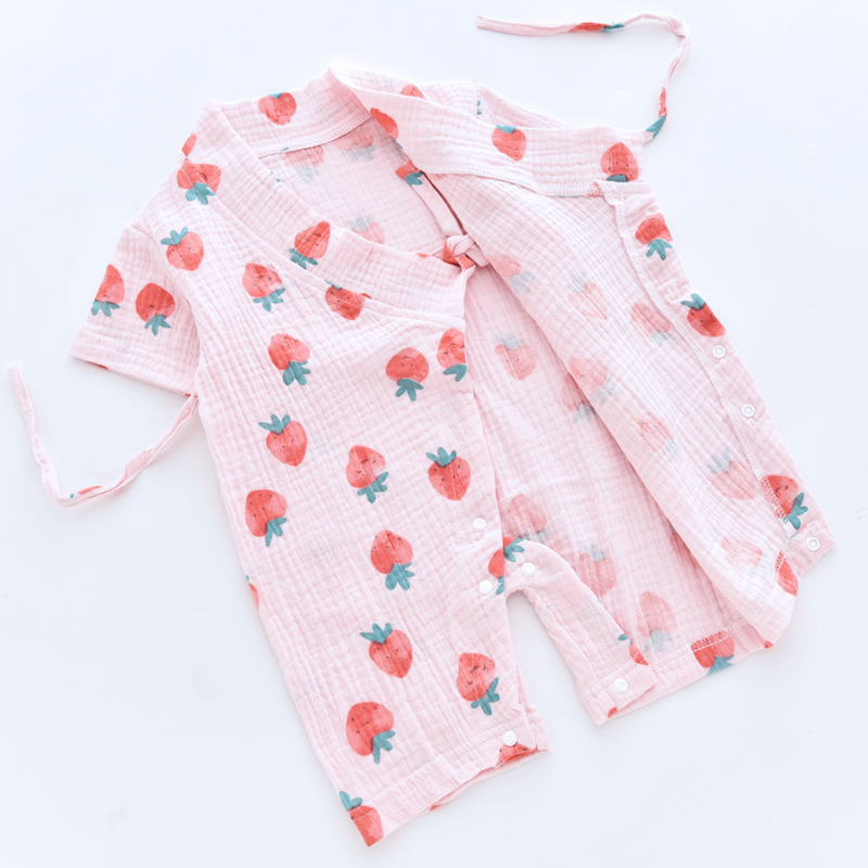 Baby onesie summer gauze short sleeve hayi net red Hanfu baby cotton