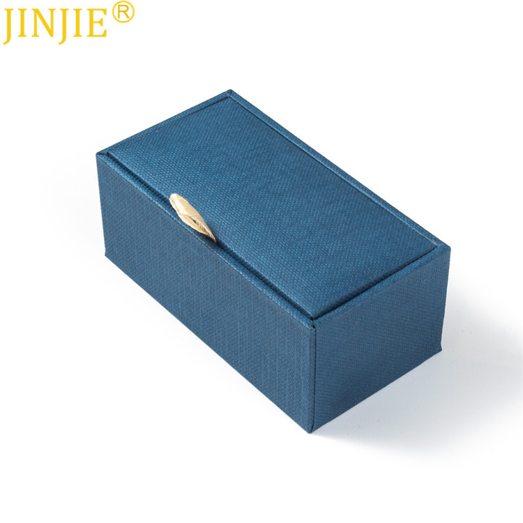 批发天蓝色高质天地盖袖扣盒子 包装饰品盒纸盒 领带夹包装盒