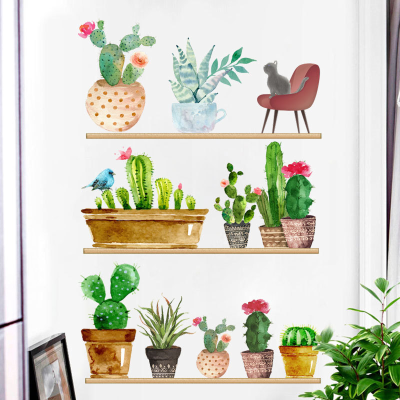 Stickers Muraux En Pot De Cactus display picture 4