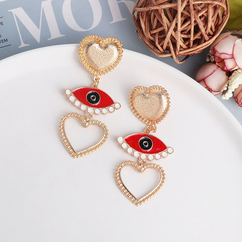 Alloy Geometry Devil's Eye Earrings display picture 1