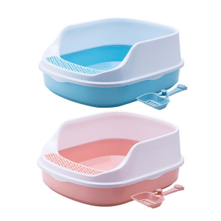 Pet Cat Semi-closed Edge-wrapped Cat Litter Box Two-in-One Pedal Leakage Cat Litter Box Pet Toilet 0059