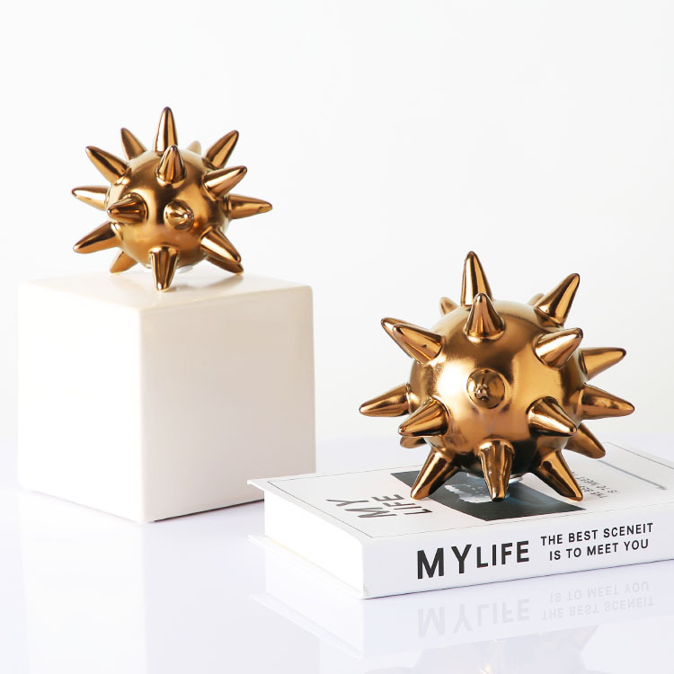 Golden thorn ball ceramic ornaments