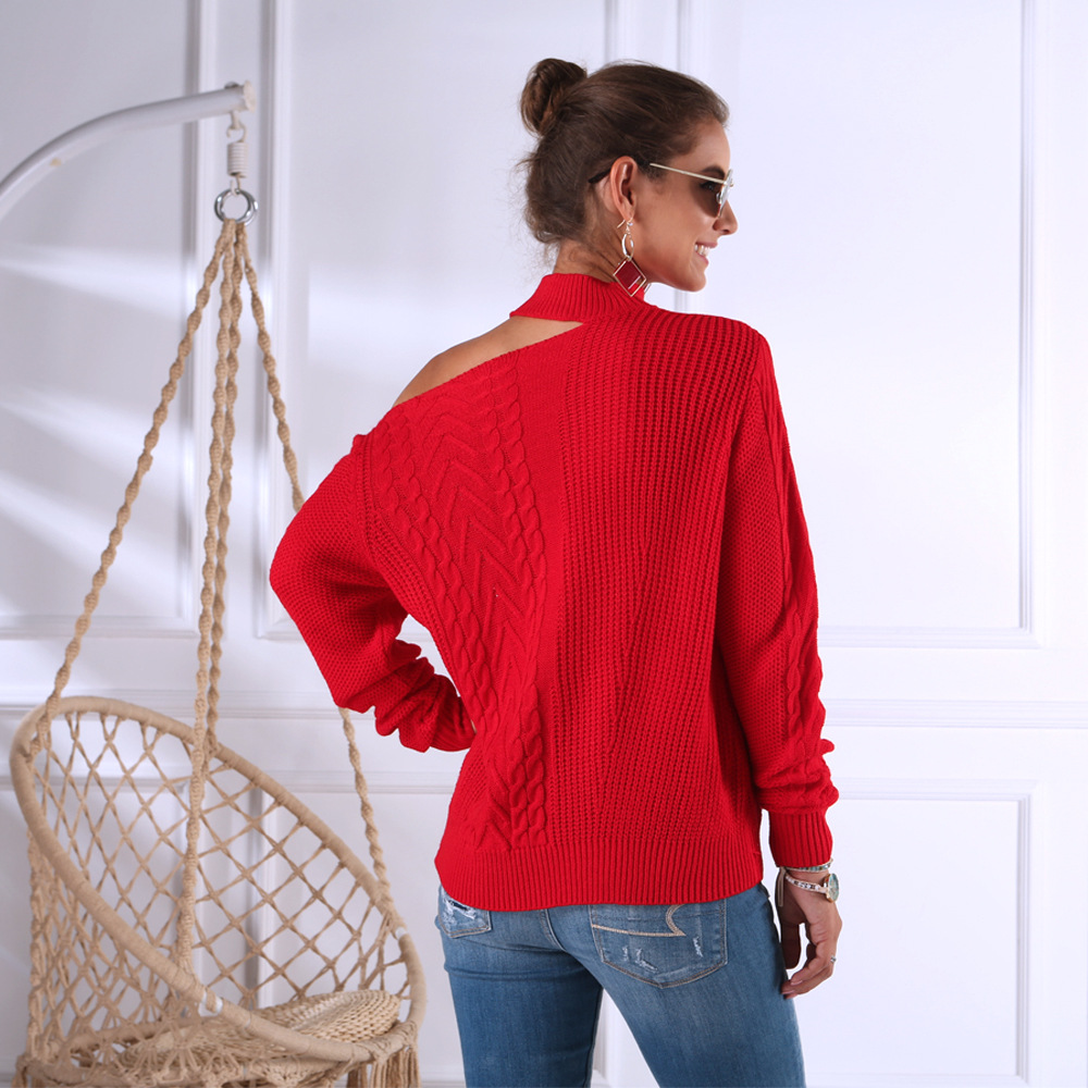 Spot autumn and winter new hanging neck strapless long-sleeved sweater NSYX64034