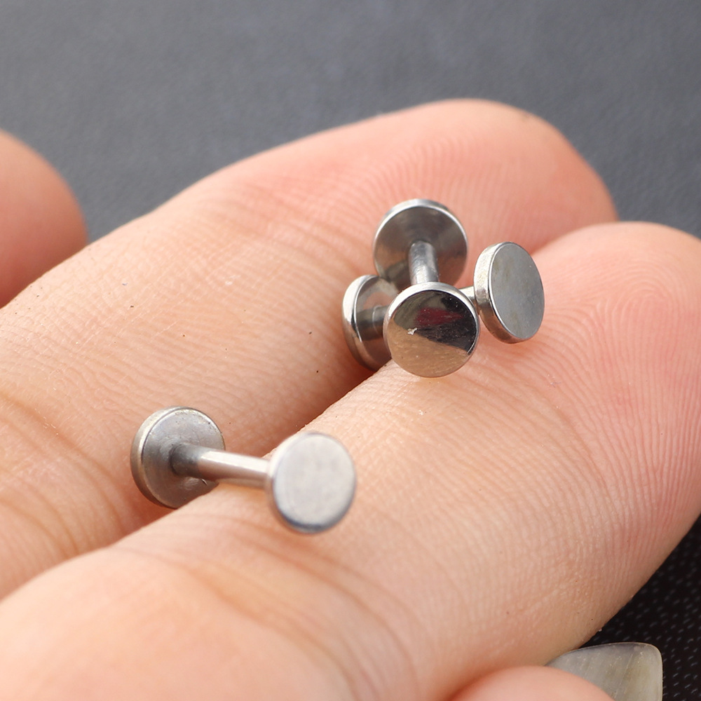 Flat Top Inner Thread Lip Labret Stud Earring Eyebrow Barbell 316L Surgical Steel Diamond Shape Body Piercing Jewelry detail image 5