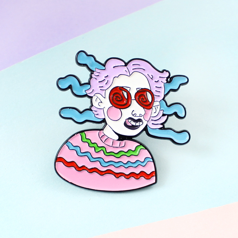 Cartoon Character Pattern Cartoon Style Funny Pin Cartoon Character Alloy Enamel Unisex Brooches