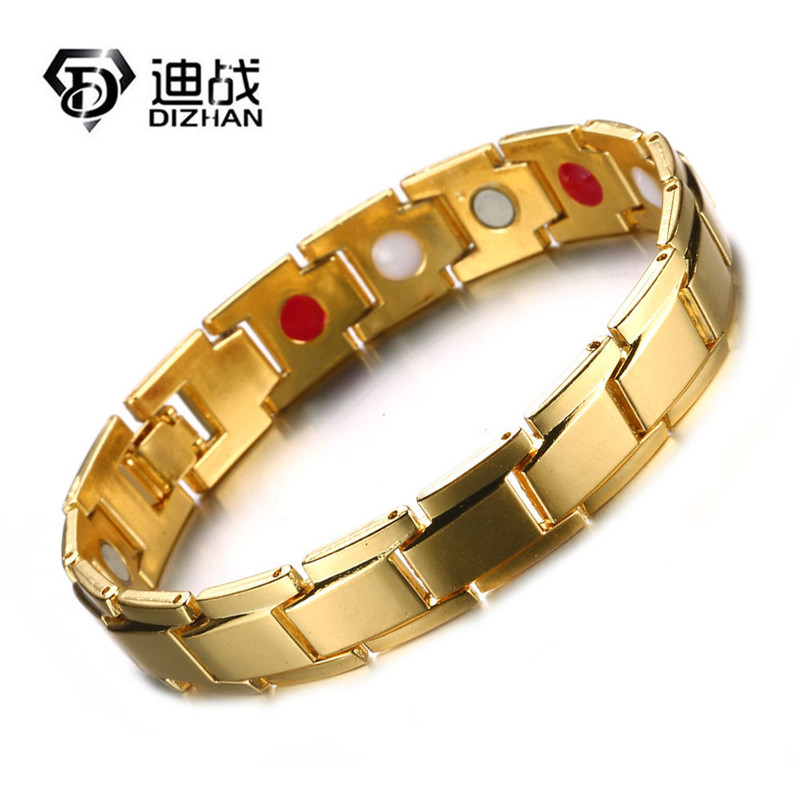 Hot-selling geometric stitching chain bracelet health energy negative ion gold quantum bracelet