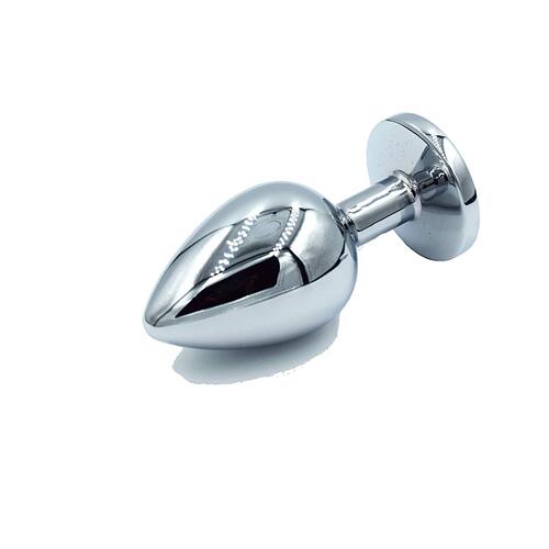 Aluminum alloy stainless steel anal plug, gemstone metal anal plug, silver solid male and female masturbation sex toy