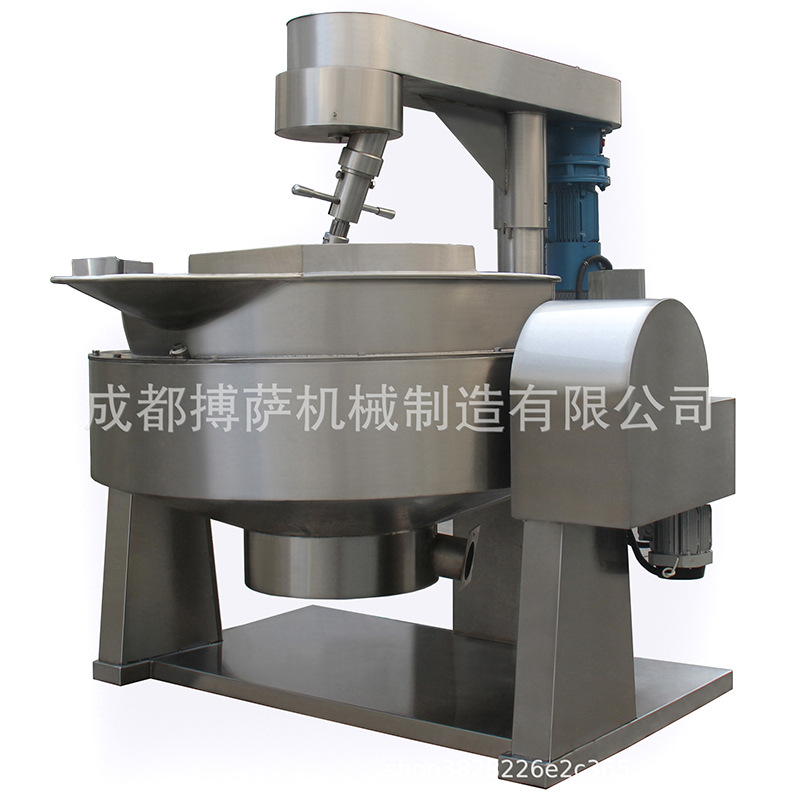 厂家直供自动搅拌炒锅酱料全自动小型火锅底料炒料机商用级