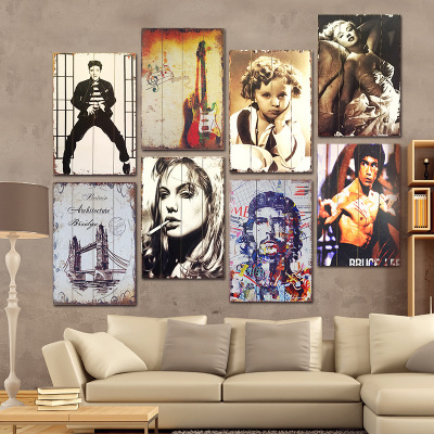 Retro American style Wood painting Pendant Home Furnishing a living room Entrance Frameless Background painting ornament Wood Products mural Wall decoration