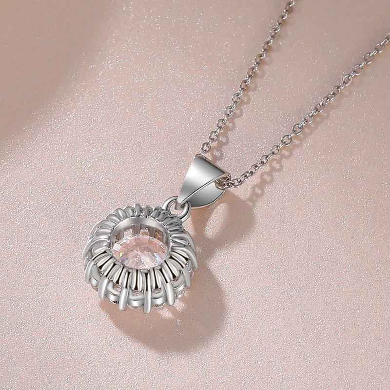 DZ072 1 karat Simulation Diamond Women's Pendant Full Diamond Inlaid Gold-plated Sunflower Round Collarbone Pendant DZ072 1 karat Simulation Diamond Women's Pendant Full Diamond Inlaid Gold-plated Sunflower Round Collarbone Pendant