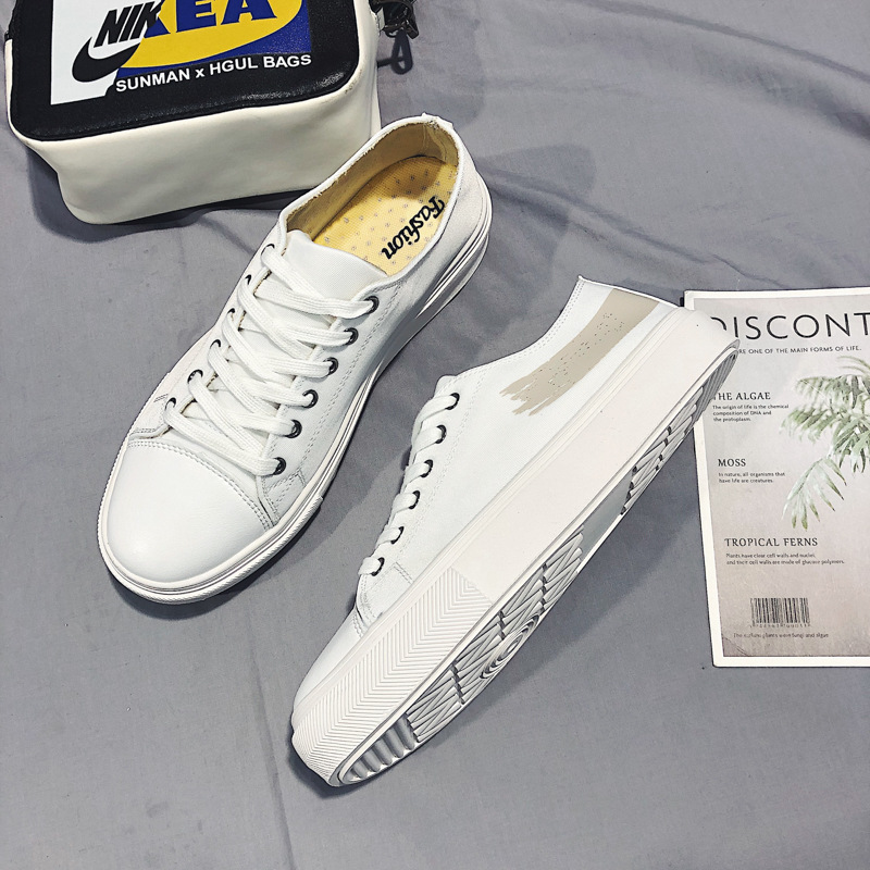 canvas shoe Low white skate shoes Korean Edition Trend Casual shoes summer ventilation Men's Shoes motion leisure time shoes