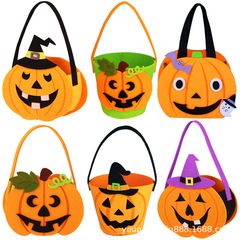 Halloween decoration props ghost festival pumpkin bucket children's carry-on pumpkin bag gift candy bag fabric bag pumpkin can