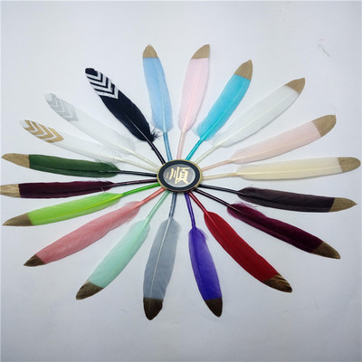 工厂现货批发 烫金鹅毛小刀 喷金羽毛手工手工DIY耳环配件饰品