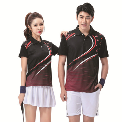 夏季新款情侶速幹羽毛球服套裝定制 高檔休閑戶外運動跑步服團購