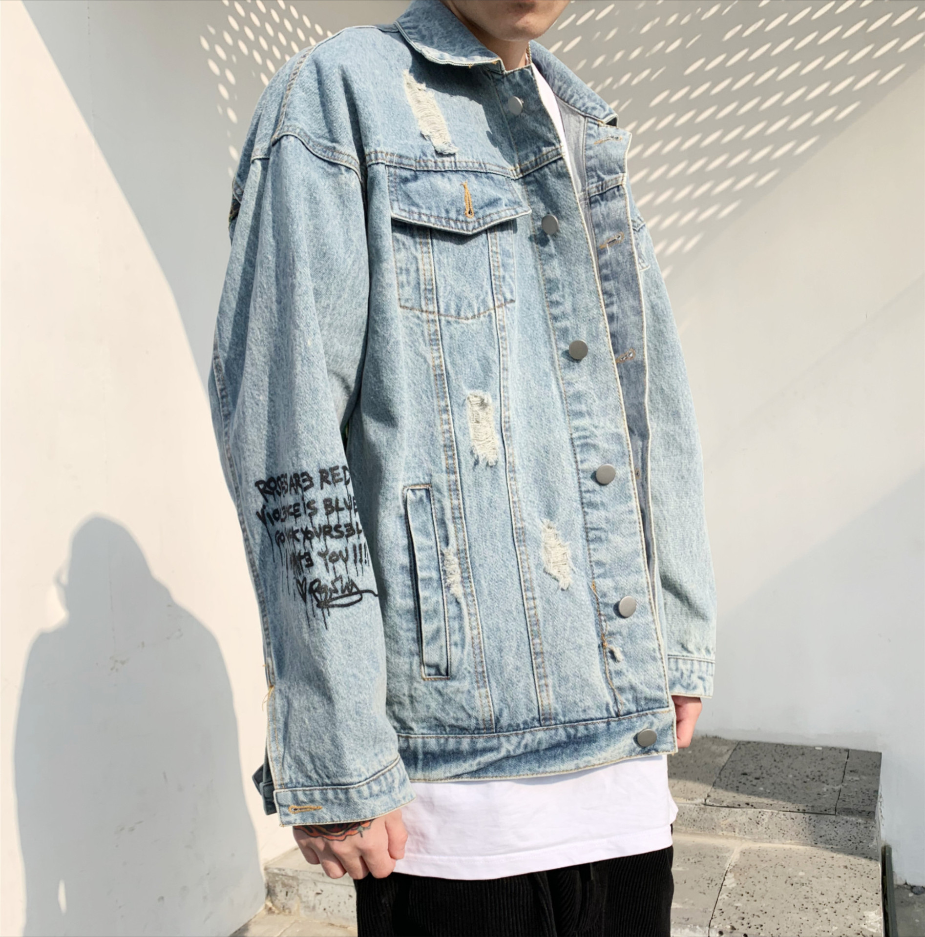 Graffiti Couple Denim Jacket 7