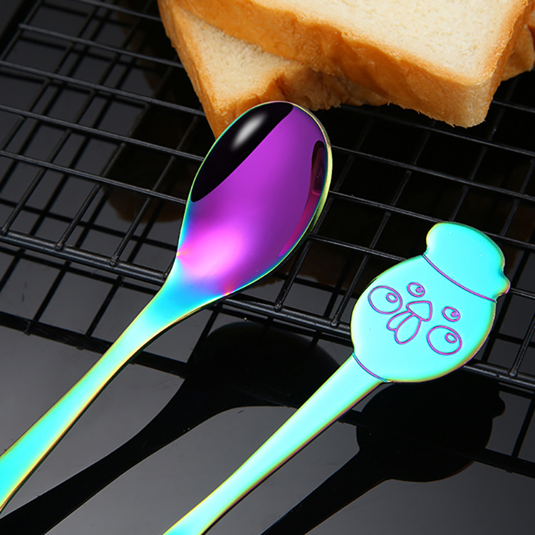 Søde teskeer i rustfrit stål til is og kaffe til børn hjemme_voghion.com