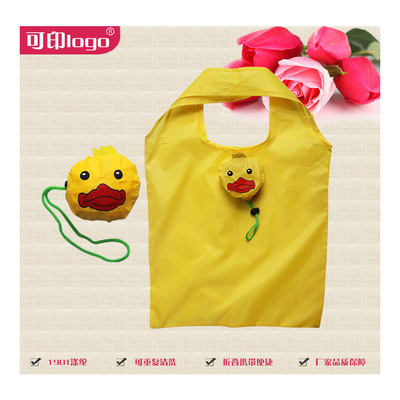 卡通動物購物袋便捷折疊小黃鴨購物袋 購物袋廠家現貨可定制