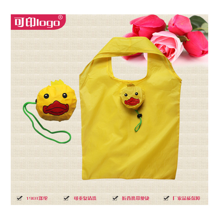 卡通動物購物袋便捷折疊小黃鴨購物袋 購物袋廠家現貨可定制