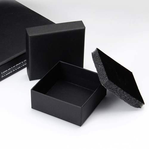 Factory Wholesale Simple and Elegant Gift Square Ring Bracelet Necklace Box Korean Style Black Jewelry Box Wholesale