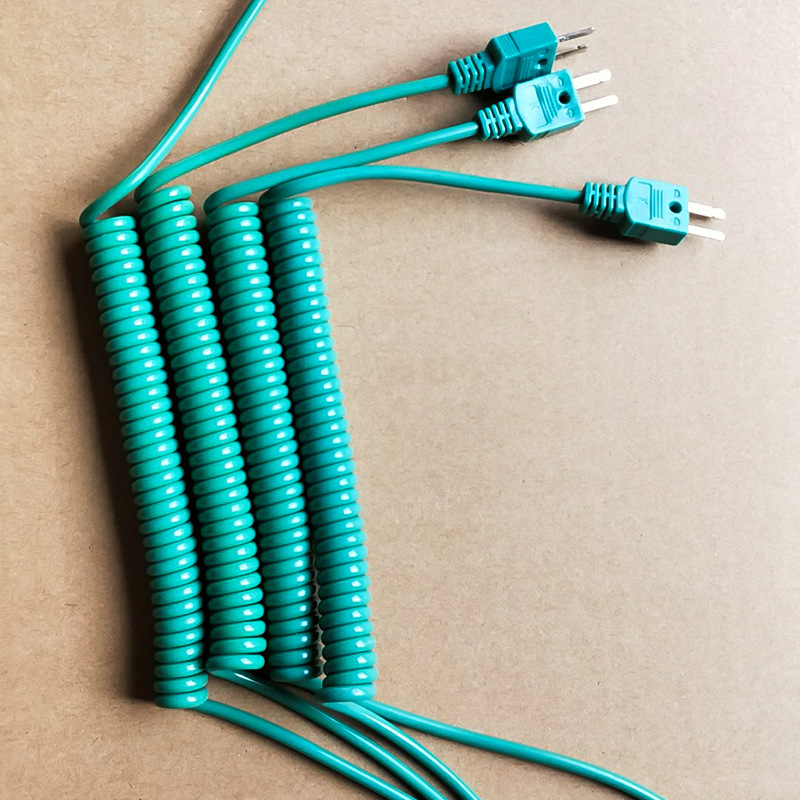 厂家批发插头弹簧线 2芯PU插头电源线 无氧铜丝弹簧线