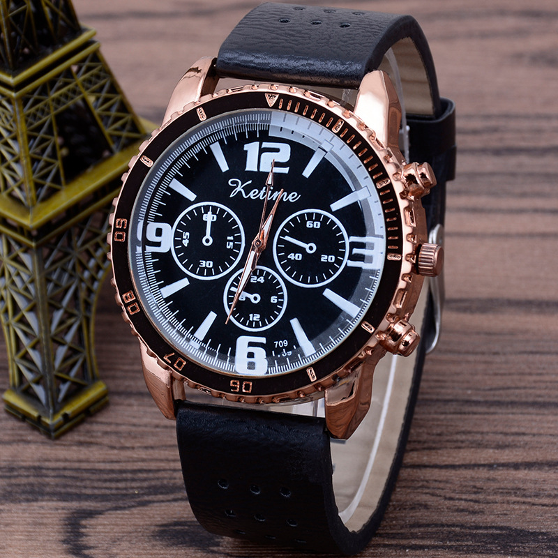 New Hot Selling Fashion Business Men's Watch Men's Korean Sports Quartz Watch Belt Watch Wholesale