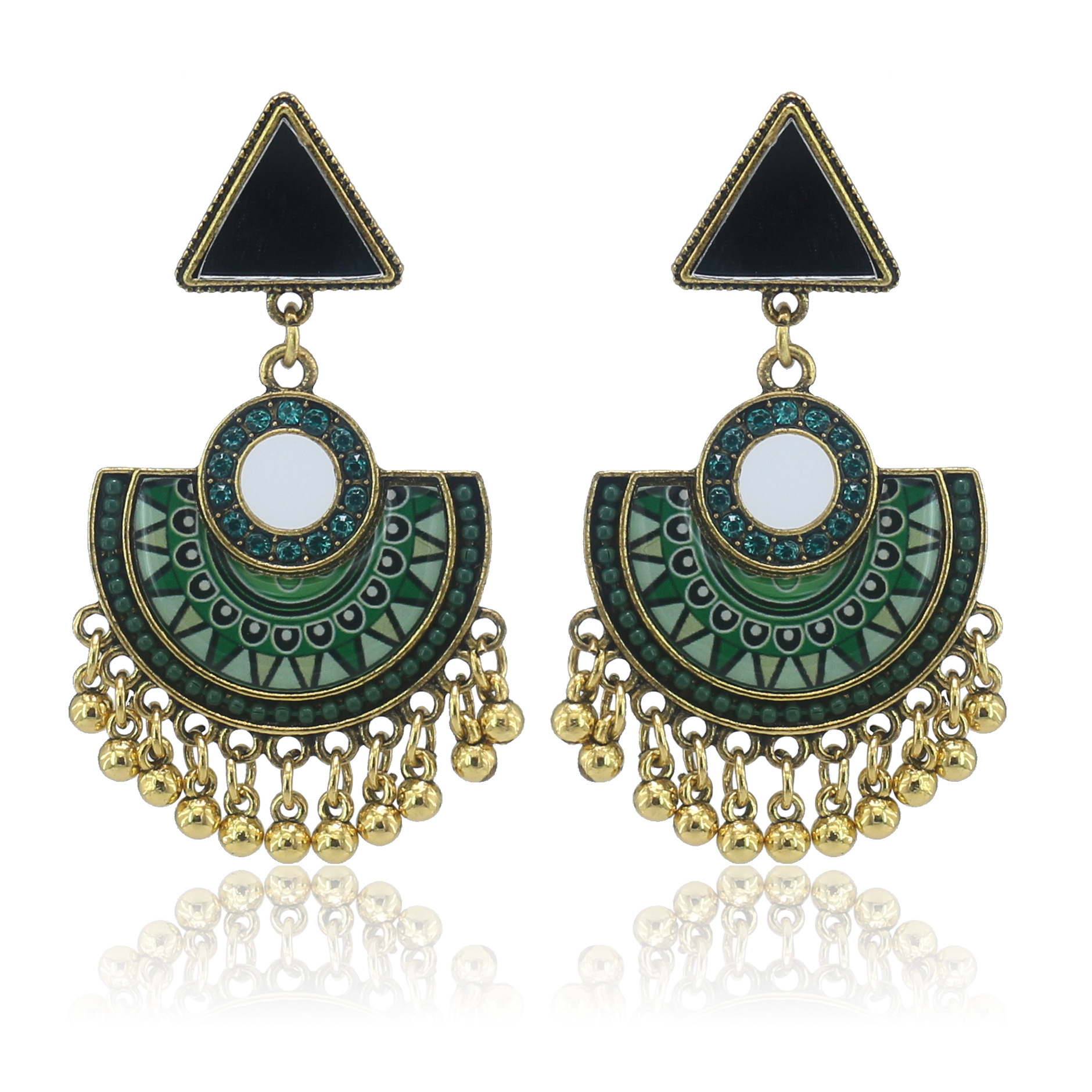 Retro ethnic earrings with tassels