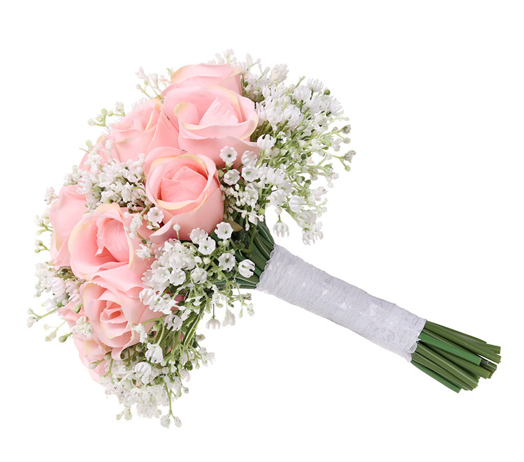 New realistic bride's hand bouquet, creative rose bouquet, wedding bride's forest-style hand bouquet, wholesale of wedding supplies detail image 9