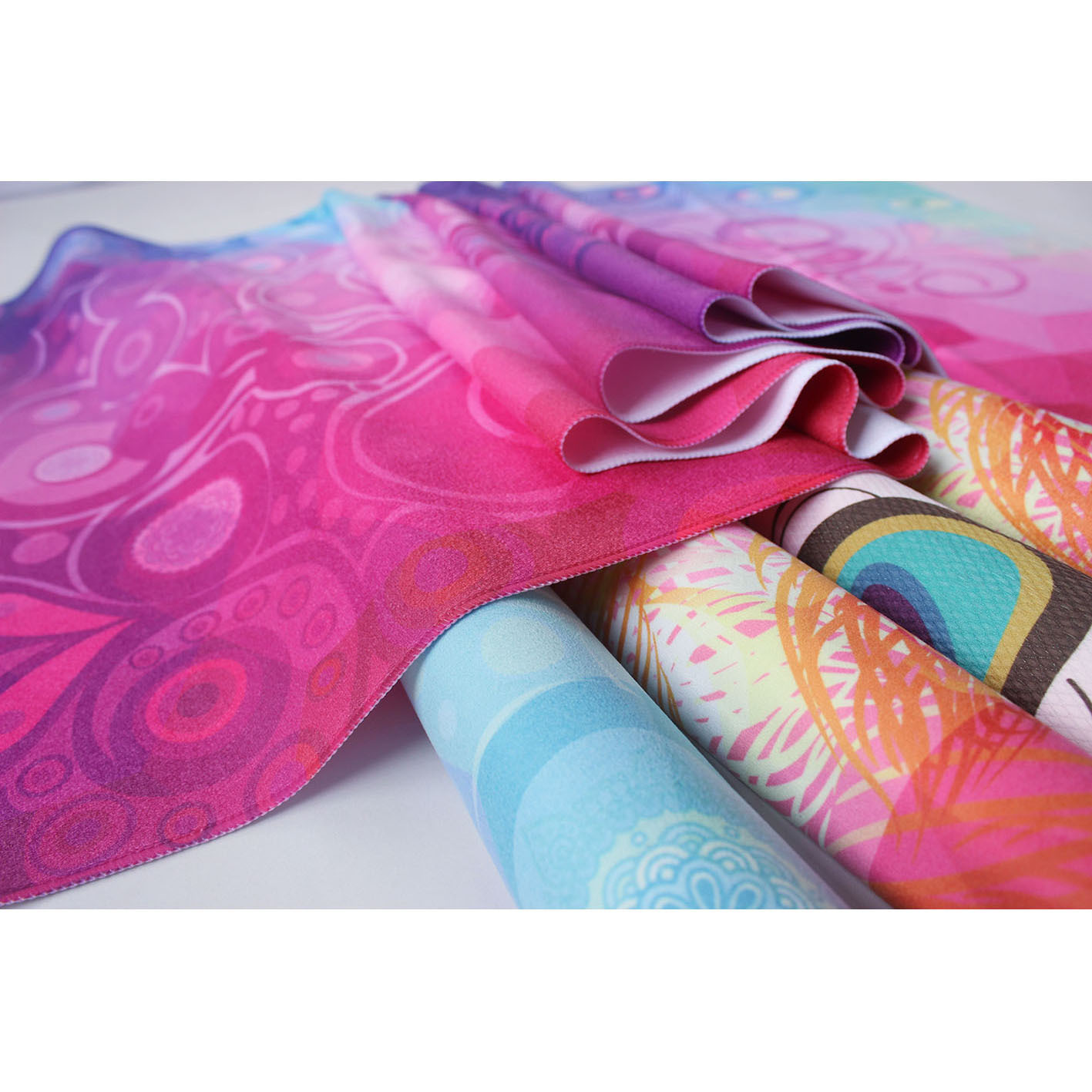 印花瑜伽铺巾防滑吸汗毛巾毯 一件代发瑜伽用品超细纤维毛巾铺垫