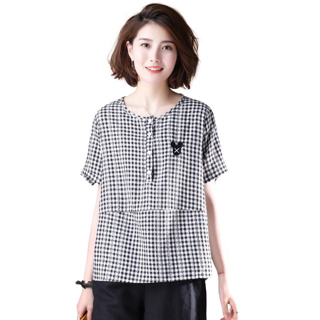 Loose T-shirt and Short Sleeve Women’s Summer Collar T-shirt