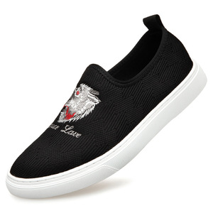 厂家一件代发刺绣布鞋男夏季透气懒人鞋韩版一脚蹬休闲乐福鞋