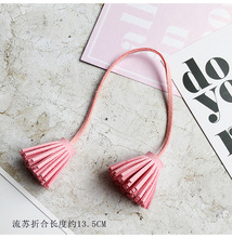韓國絨雙流蘇diy手機殼材料包包鑰匙掛件 手工制作皮革飾品配件