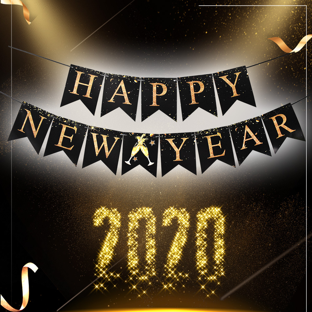 50g Weight Banner Event & Party Supplies 1 Piece Quantity Indoor, Party, Festival Occasion Christmas, New Year Festival Letter Pattern Cartoon Style, Exaggerated Style Christmas New Year Cartoon Style Exaggerated Letter Indoor Party Festival Banner 10