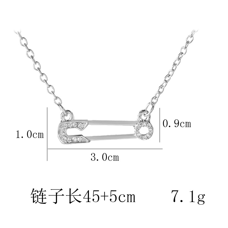 New Fashion Letter Uo Necklace Wild Hollow Diamond Pin Pendant Necklace Wholesale display picture 1
