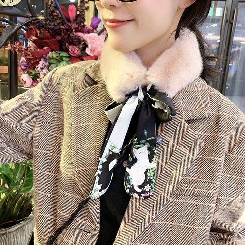 New cartoon animal Korean style fur collar scarf, plush neck scarf, winter warm and thickened, versatile for women