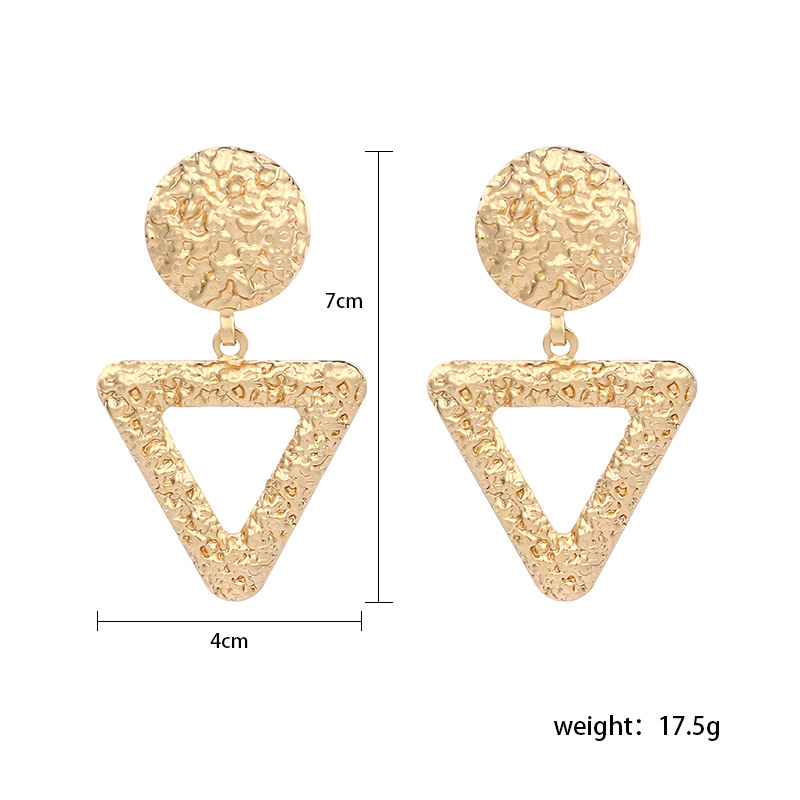 20g Weight Earrings Classification Wedding, Travel Occasion Women'S Gender Gold, Silver Color Fashion New Geometric Triangle Exaggerated Alloy Earrings For Women 2