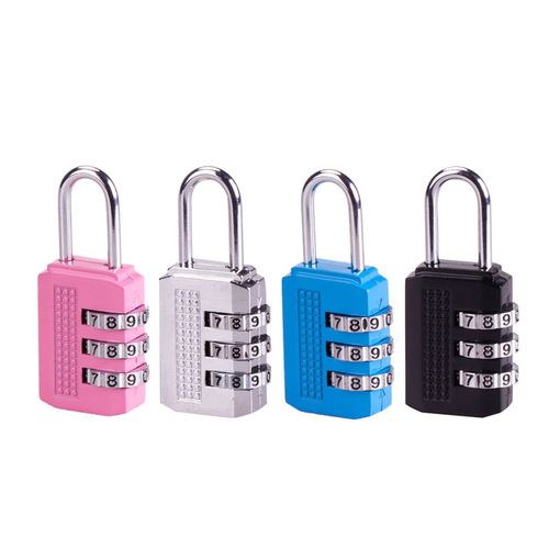 Cross-border hot-selling zinc alloy combination lock small 3-digit trolley case zipper lock luggage combination lock padlock
