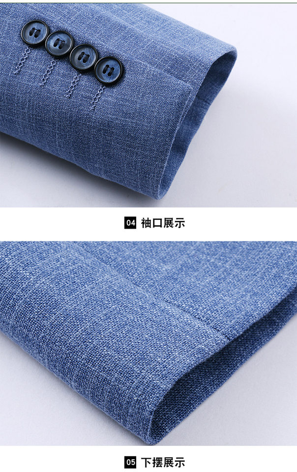 Áo vest nam mỏng nhẹ dáng ôm, phong cách Hàn Quốc, chống nhăn, dài tay — Màu xanh chi tiết 17