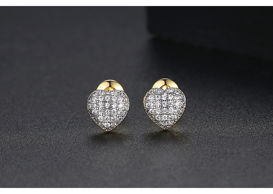 Earrings Fashion Heart Shaped Zircon Small Earrings Simple Earrings Wholesale display picture 3