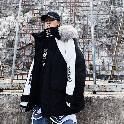2019冬季新款时尚毛领连帽棉衣男韩版时尚宽松大码百搭棉衣外套潮|ms