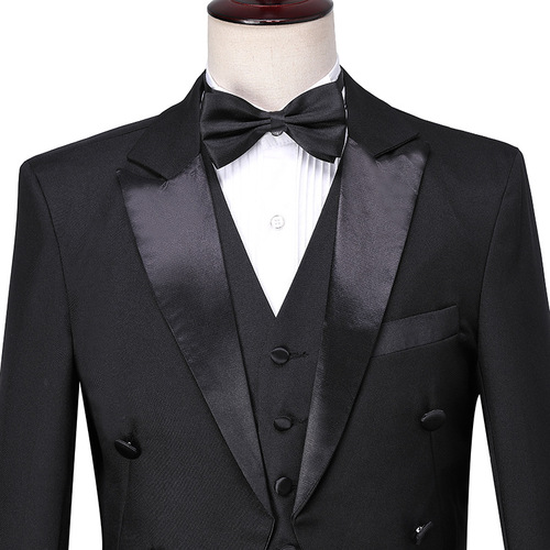 men's jazz dance suit blazers Male magician black and white light tuxedo bel canto stage performance chorus conductor vest suit