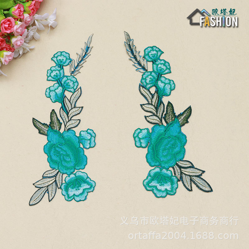 Ethnic Embroidery Peony Cloth Sticker Adhesive Ironing Repair Sticker DIY Performance Han Clothes Sticker Wedding Dress Embroidery Accessories