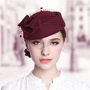 Party hats Fedoras hats for women Clothing workers high-end Beret customized women hat season warm woolen felt hat hat