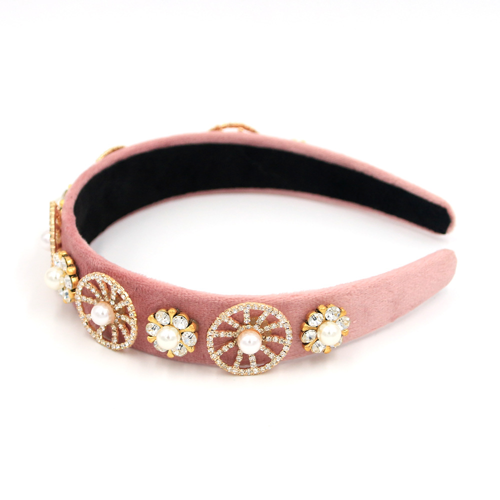 New Fashion Baroque Square Color Point Diamond Palace Luxury Wild Headband Nihaojewelry Wholesale display picture 3