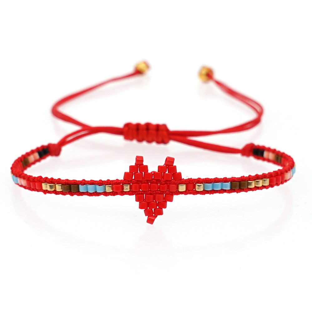 Simple Bohemian Miyuki Rice Beads Handwoven Love Beaded Braceletpicture7