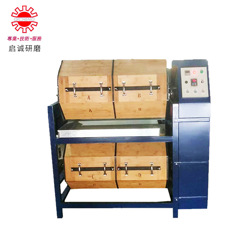 厂家供应双层竹木滚筒研磨抛光机六角木质滚桶溜光机精密磨光干抛