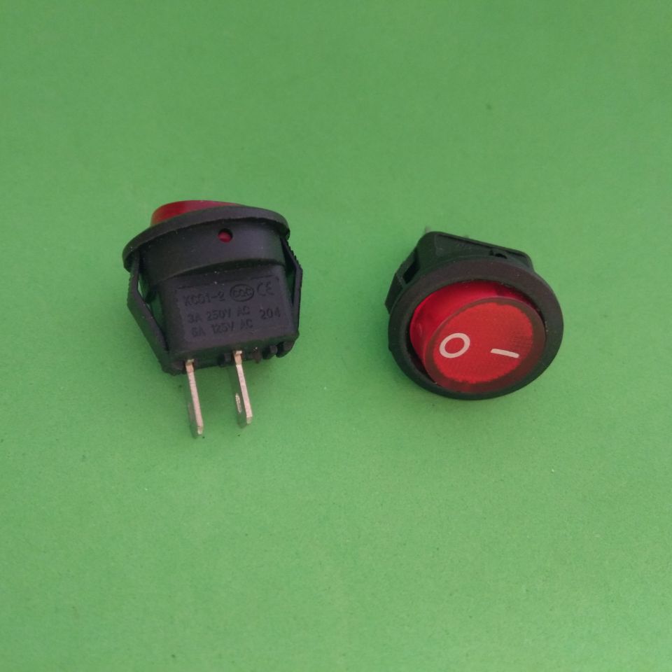 供应船型开关KCD1 直径16上圆下扁两脚两档翘板开关 电源开关